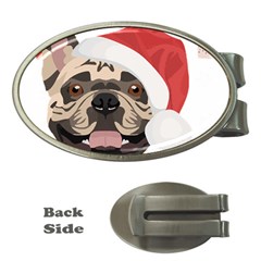 French Bulldog T- Shirt French Bulldog Merry Christmas T- Shirt (1) Money Clips (oval)  by ZUXUMI