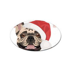 French Bulldog T- Shirt French Bulldog Merry Christmas T- Shirt (1) Sticker (oval) by ZUXUMI