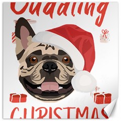 French Bulldog T- Shirt French Bulldog Merry Christmas T- Shirt (1) Canvas 12  X 12  by ZUXUMI