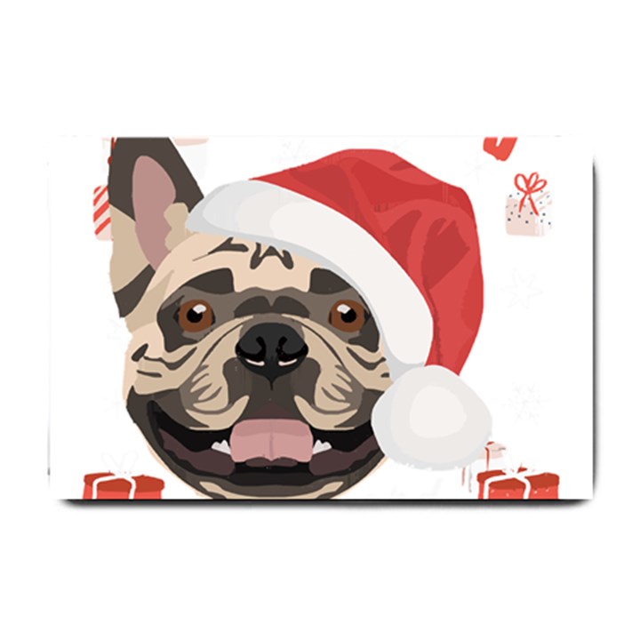 French Bulldog T- Shirt French Bulldog Merry Christmas T- Shirt (1) Small Doormat