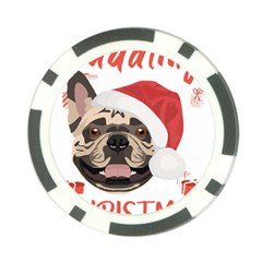 French Bulldog T- Shirt French Bulldog Merry Christmas T- Shirt (1) Poker Chip Card Guard (10 Pack) by ZUXUMI