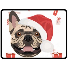 French Bulldog T- Shirt French Bulldog Merry Christmas T- Shirt (1) Fleece Blanket (large) by ZUXUMI