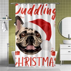 French Bulldog T- Shirt French Bulldog Merry Christmas T- Shirt (1) Shower Curtain 48  X 72  (small)  by ZUXUMI