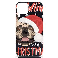 French Bulldog T- Shirt French Bulldog Merry Christmas T- Shirt (1) Iphone 14 Plus Black Uv Print Case by ZUXUMI