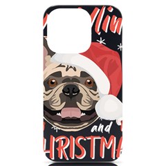 French Bulldog T- Shirt French Bulldog Merry Christmas T- Shirt (1) Iphone 14 Pro Black Uv Print Case by ZUXUMI