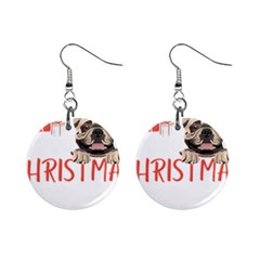 French Bulldog T- Shirt French Bulldog Merry Christmas T- Shirt (2) Mini Button Earrings by ZUXUMI