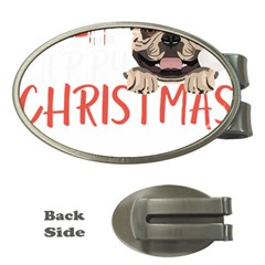 French Bulldog T- Shirt French Bulldog Merry Christmas T- Shirt (2) Money Clips (oval)  by ZUXUMI