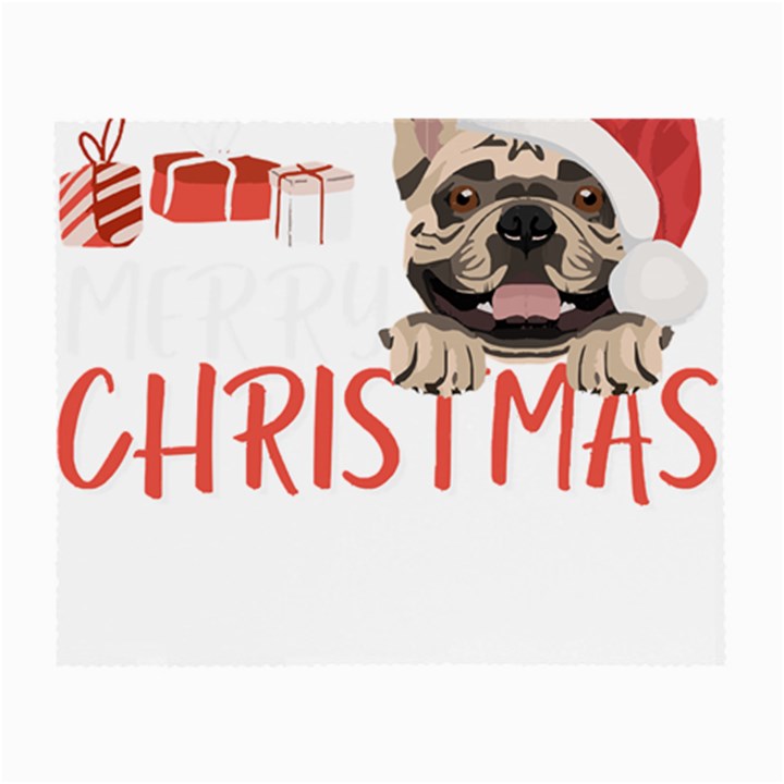 French Bulldog T- Shirt French Bulldog Merry Christmas T- Shirt (2) Small Glasses Cloth