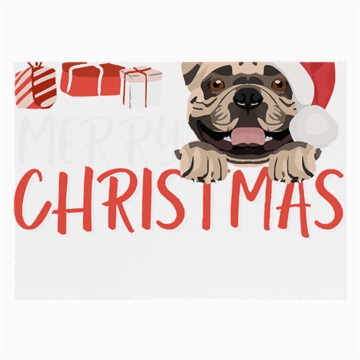 French Bulldog T- Shirt French Bulldog Merry Christmas T- Shirt (2) Large Glasses Cloth (2 Sides)