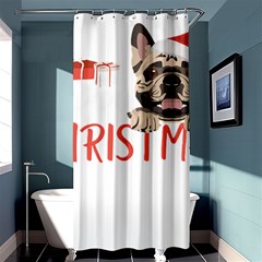 French Bulldog T- Shirt French Bulldog Merry Christmas T- Shirt (2) Shower Curtain 36  X 72  (stall)  by ZUXUMI