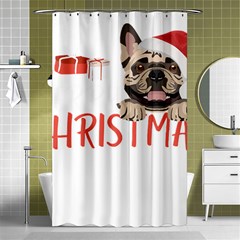 French Bulldog T- Shirt French Bulldog Merry Christmas T- Shirt (2) Shower Curtain 48  X 72  (small)  by ZUXUMI