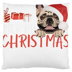 French Bulldog T- Shirt French Bulldog Merry Christmas T- Shirt (2) Standard Premium Plush Fleece Cushion Case (one Side) by ZUXUMI