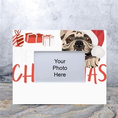 French Bulldog T- Shirt French Bulldog Merry Christmas T- Shirt (2) White Tabletop Photo Frame 4 x6  by ZUXUMI