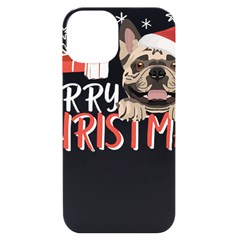 French Bulldog T- Shirt French Bulldog Merry Christmas T- Shirt (2) Iphone 14 Black Uv Print Case by ZUXUMI