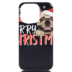 French Bulldog T- Shirt French Bulldog Merry Christmas T- Shirt (2) Iphone 14 Pro Black Uv Print Case by ZUXUMI