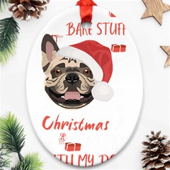 French Bulldog T- Shirt French Bulldog Merry Christmas T- Shirt Ornament (oval) by ZUXUMI