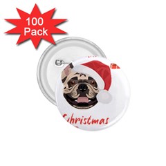 French Bulldog T- Shirt French Bulldog Merry Christmas T- Shirt 1 75  Buttons (100 Pack)  by ZUXUMI