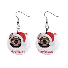 French Bulldog T- Shirt French Bulldog Merry Christmas T- Shirt Mini Button Earrings by ZUXUMI