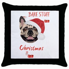 French Bulldog T- Shirt French Bulldog Merry Christmas T- Shirt Throw Pillow Case (black) by ZUXUMI