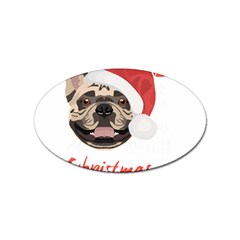 French Bulldog T- Shirt French Bulldog Merry Christmas T- Shirt Sticker (oval) by ZUXUMI