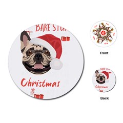 French Bulldog T- Shirt French Bulldog Merry Christmas T- Shirt Playing Cards Single Design (round) by ZUXUMI