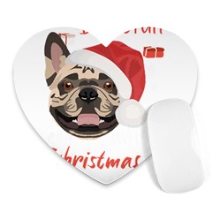 French Bulldog T- Shirt French Bulldog Merry Christmas T- Shirt Heart Mousepad by ZUXUMI