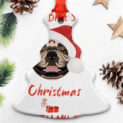 French Bulldog T- Shirt French Bulldog Merry Christmas T- Shirt Christmas Tree Ornament (two Sides) by ZUXUMI