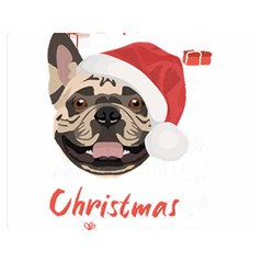 French Bulldog T- Shirt French Bulldog Merry Christmas T- Shirt Two Sides Premium Plush Fleece Blanket (medium) by ZUXUMI