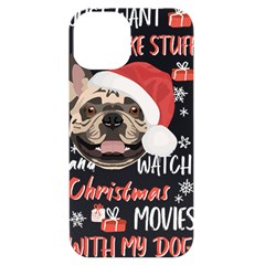 French Bulldog T- Shirt French Bulldog Merry Christmas T- Shirt Iphone 14 Black Uv Print Case by ZUXUMI