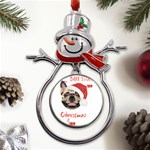 French Bulldog T- Shirt French Bulldog Merry Christmas T- Shirt Metal Snowman Ornament Front