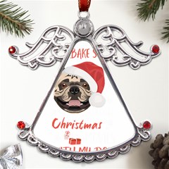 French Bulldog T- Shirt French Bulldog Merry Christmas T- Shirt Metal Angel With Crystal Ornament by ZUXUMI