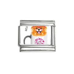 Pomeranian Dog T-shirtcute Pomeranian Dog Peeking Out Of A Mug T-shirt Italian Charm (9mm) by EnriqueJohnson