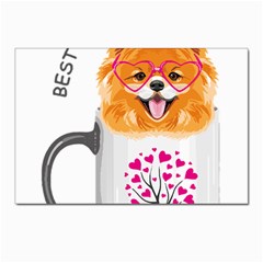 Pomeranian Dog T-shirtcute Pomeranian Dog Peeking Out Of A Mug T-shirt Postcard 4 x 6  (pkg Of 10) by EnriqueJohnson