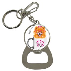 Pomeranian Dog T-shirtcute Pomeranian Dog Peeking Out Of A Mug T-shirt Bottle Opener Key Chain by EnriqueJohnson