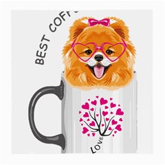 Pomeranian Dog T-shirtcute Pomeranian Dog Peeking Out Of A Mug T-shirt Medium Glasses Cloth (2 Sides) by EnriqueJohnson