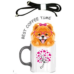 Pomeranian Dog T-shirtcute Pomeranian Dog Peeking Out Of A Mug T-shirt Shoulder Sling Bag by EnriqueJohnson