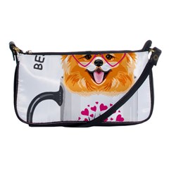 Pomeranian Dog T-shirtcute Pomeranian Dog Peeking Out Of A Mug T-shirt Shoulder Clutch Bag by EnriqueJohnson