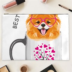 Pomeranian Dog T-shirtcute Pomeranian Dog Peeking Out Of A Mug T-shirt Cosmetic Bag (xxl) by EnriqueJohnson