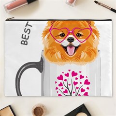 Pomeranian Dog T-shirtcute Pomeranian Dog Peeking Out Of A Mug T-shirt Cosmetic Bag (xxxl) by EnriqueJohnson