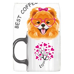 Pomeranian Dog T-shirtcute Pomeranian Dog Peeking Out Of A Mug T-shirt Removable Flap Cover (s) by EnriqueJohnson