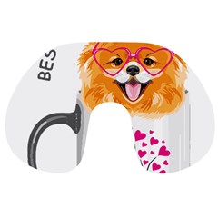 Pomeranian Dog T-shirtcute Pomeranian Dog Peeking Out Of A Mug T-shirt Travel Neck Pillow by EnriqueJohnson