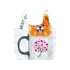 Pomeranian Dog T-shirtcute Pomeranian Dog Peeking Out Of A Mug T-shirt Full Print Recycle Bag (s) by EnriqueJohnson