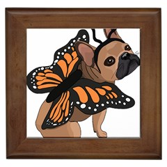 French Bulldog T- Shirt Frenchie Butterfly T- Shirt Framed Tile by ZUXUMI