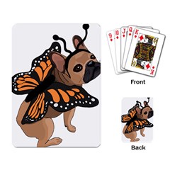 French Bulldog T- Shirt Frenchie Butterfly T- Shirt Playing Cards Single Design (rectangle) by ZUXUMI