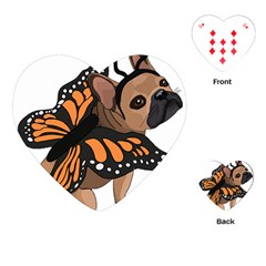 French Bulldog T- Shirt Frenchie Butterfly T- Shirt Playing Cards Single Design (heart) by ZUXUMI