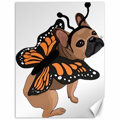 French Bulldog T- Shirt Frenchie Butterfly T- Shirt Canvas 12  X 16  by ZUXUMI