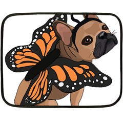 French Bulldog T- Shirt Frenchie Butterfly T- Shirt Two Sides Fleece Blanket (mini) by ZUXUMI