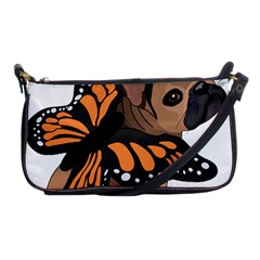 French Bulldog T- Shirt Frenchie Butterfly T- Shirt Shoulder Clutch Bag by ZUXUMI