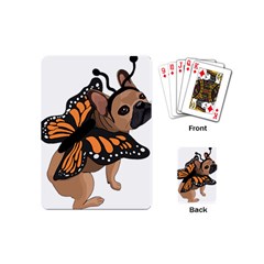 French Bulldog T- Shirt Frenchie Butterfly T- Shirt Playing Cards Single Design (mini) by ZUXUMI