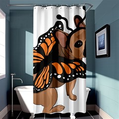 French Bulldog T- Shirt Frenchie Butterfly T- Shirt Shower Curtain 36  X 72  (stall)  by ZUXUMI